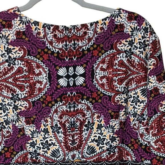 NWT Chico's Medallion-Print Dress Ikat paisley geometric print sheath dress 2/L - Picture 9 of 12